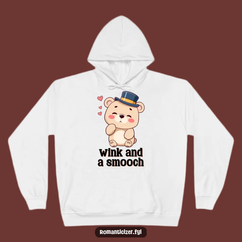 Funny Bear Kiss Hoodie - Cozy Gentleman Bear Apparel!