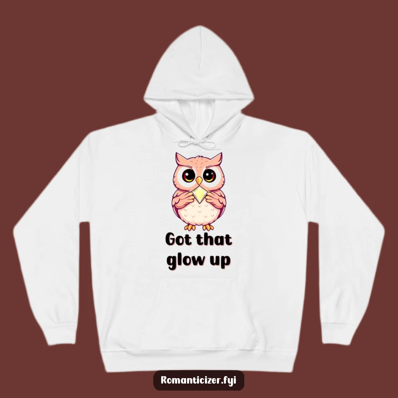 Funny Owl Jewel Hoodie: Cozy Wisdom, Humorous Comfort Gift