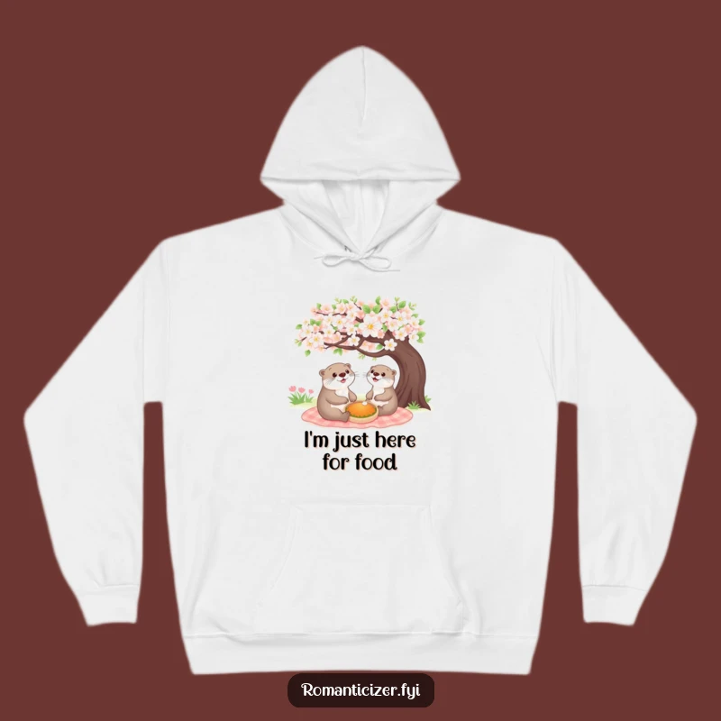 Funny Cheerful Otter Picnic Hoodie - Cozy Up for Outdoor Fun