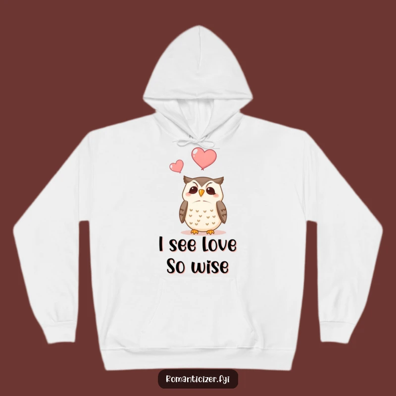 Cozy Funny Owl Hoodie: Contented Bird Watching Hearts Ascend, Ultimate Gift Choice