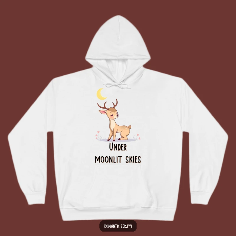 Cozy Romantic Deer Moon Hoodie: Embrace Nighttime Serenity