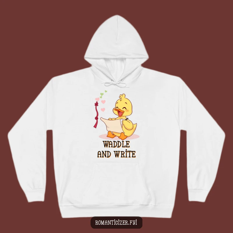 Cozy Funny Duckling Poem Hoodie: Warm Hugs for Romantic Souls