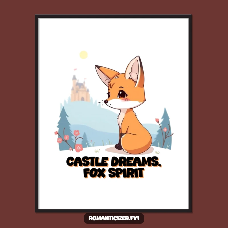 Free Printable Fox Castle Wall Art - Wistful Downloadable Humorous Decor