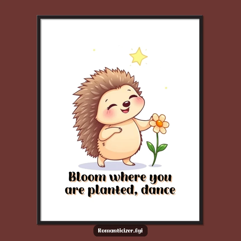 Free Printable Hedgehog Wall Art: Dancing Starry Night Downloadable Decor for Dreamy Spaces