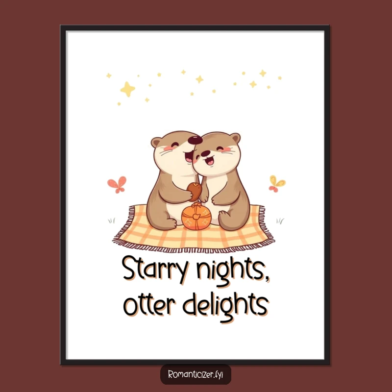 Free Printable Otter Stars Wall Art - Cheerful Downloadable Humorous Decor