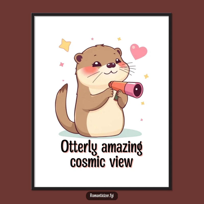 Free Printable Wall Art: Otter Stargazer - Cosmic Downloadable Decor
