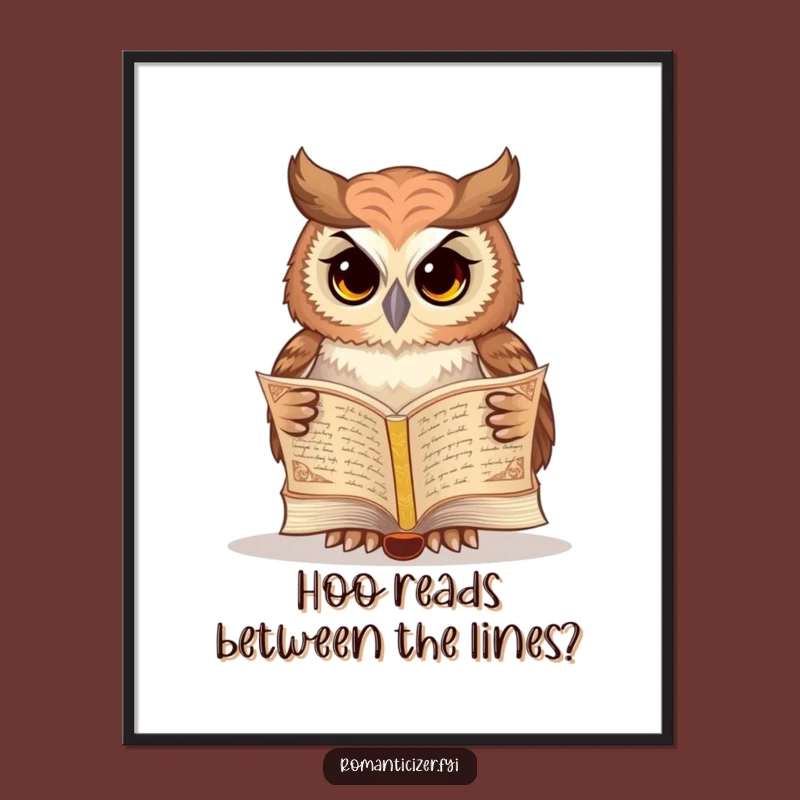 Free Printable Wall Art: Wise Owl Poetry Reading - Elegant Downloadable Art Gift
