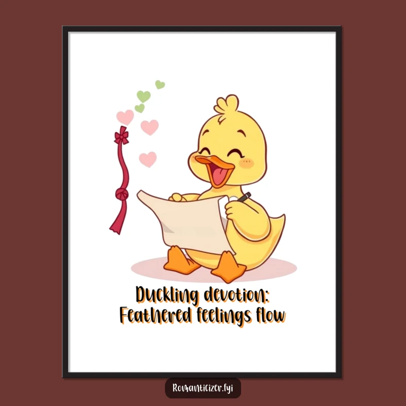 Funny Free Printable Duckling Poet Wall Art - Downloadable Literary Decor