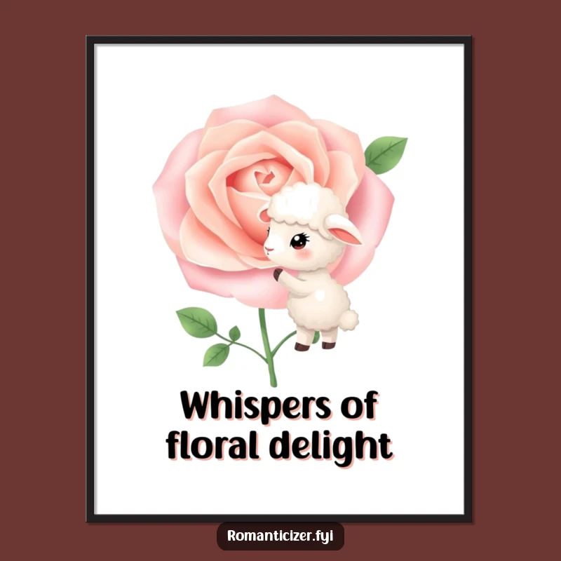 Funny Free Printable Sheep Wall Art: Whispering Rose Downloadable Art Gift