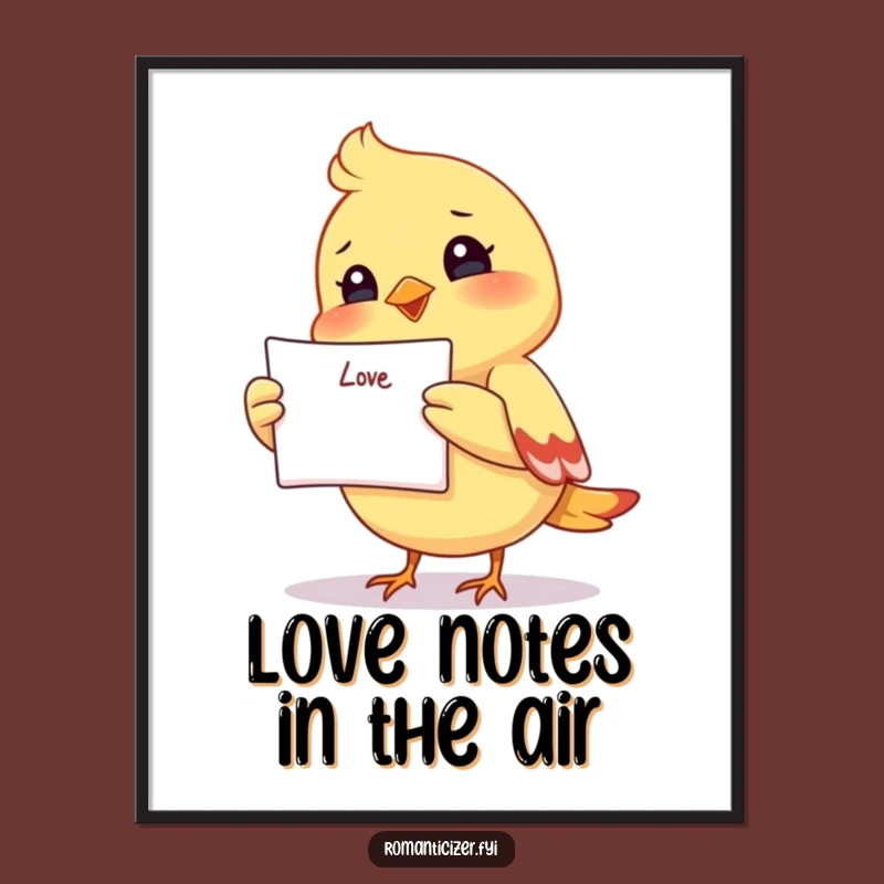 Funny Free Printable Wall Art: Bird Love Letter - Cute Downloadable Art