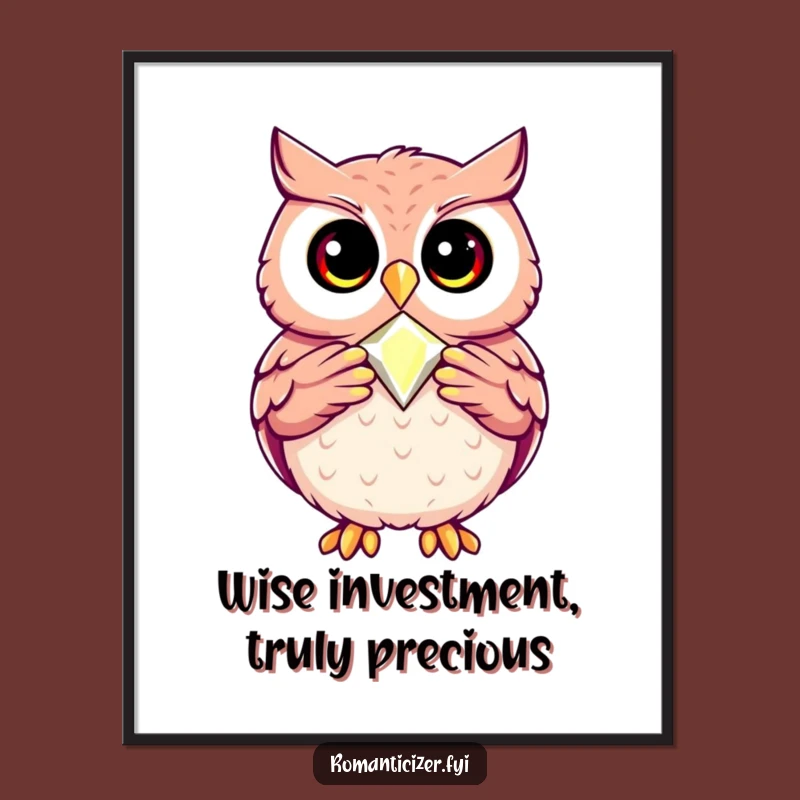 Funny Free Printable Wall Art: Owl's Jewel Presentation - Downloadable Elegant Decor!