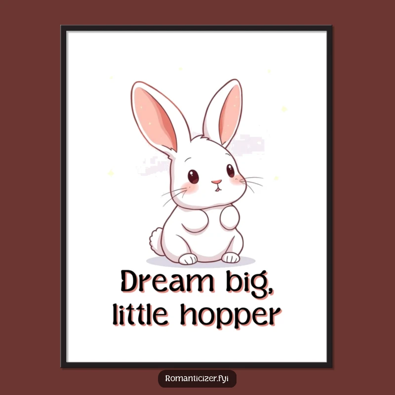 Funny Free Printable Wall Art: Rabbit Star Gazer, Hilarious Downloadable Whimsical Decor