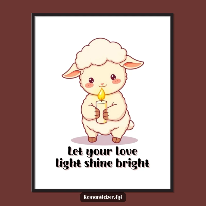 Funny Free Printable Wall Art: Sheep Candle Glow, Cozy Downloadable Decor for Ambiance