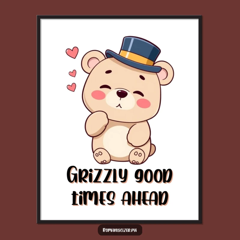 Free Printable Bear Wall Art: Dapper Bear Kiss Downloadable Decor with Charm