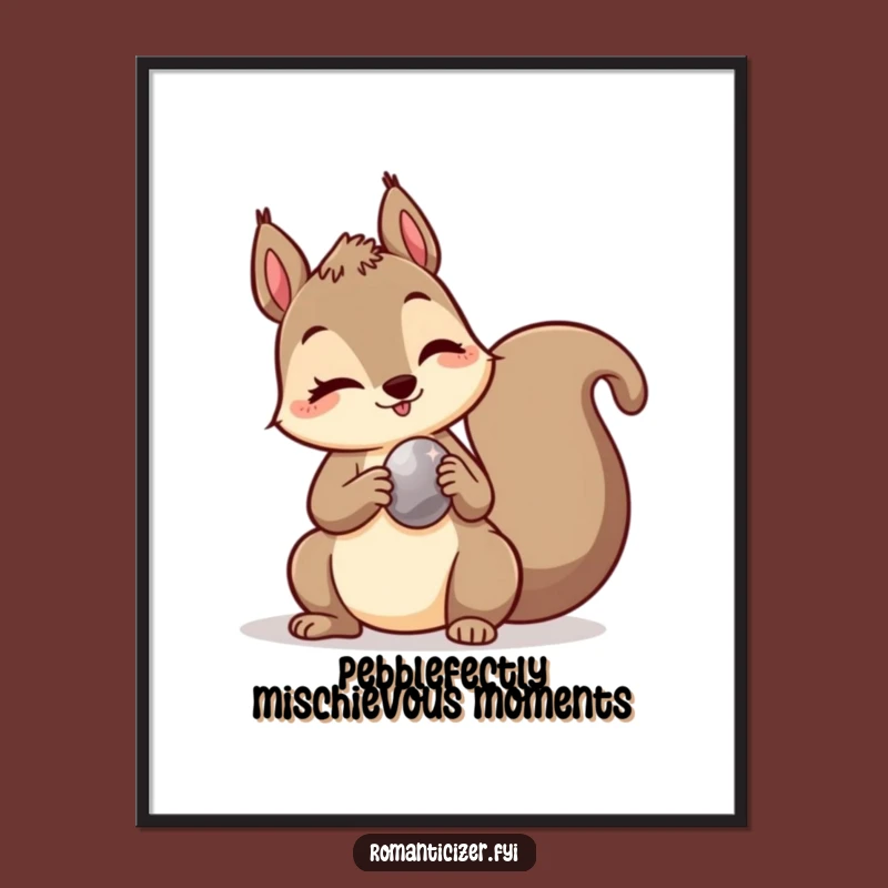 Free Printable Squirrel Wink Art - Funny Downloadable Wall Decor Gift