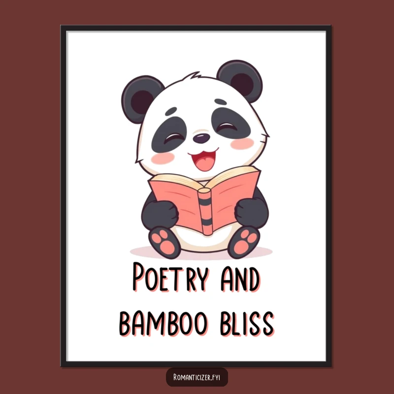 Funny Free Printable Panda Wall Art: Giggling Poet - Literary Downloadable Decor for Your Home