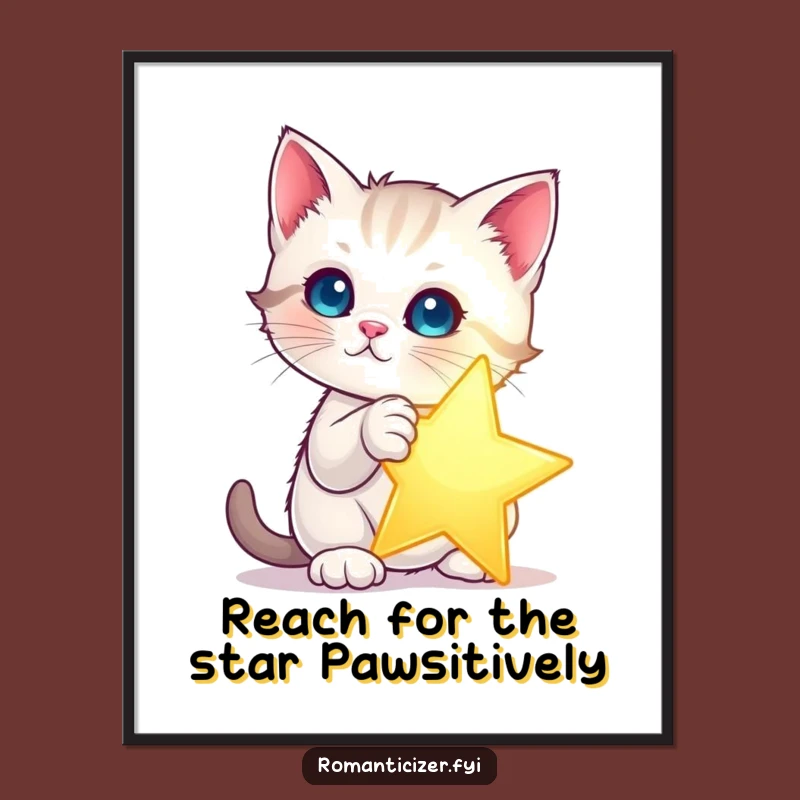 Funny Free Printable Kitten Wall Art: Dramatic Star Pose Downloadable Decor