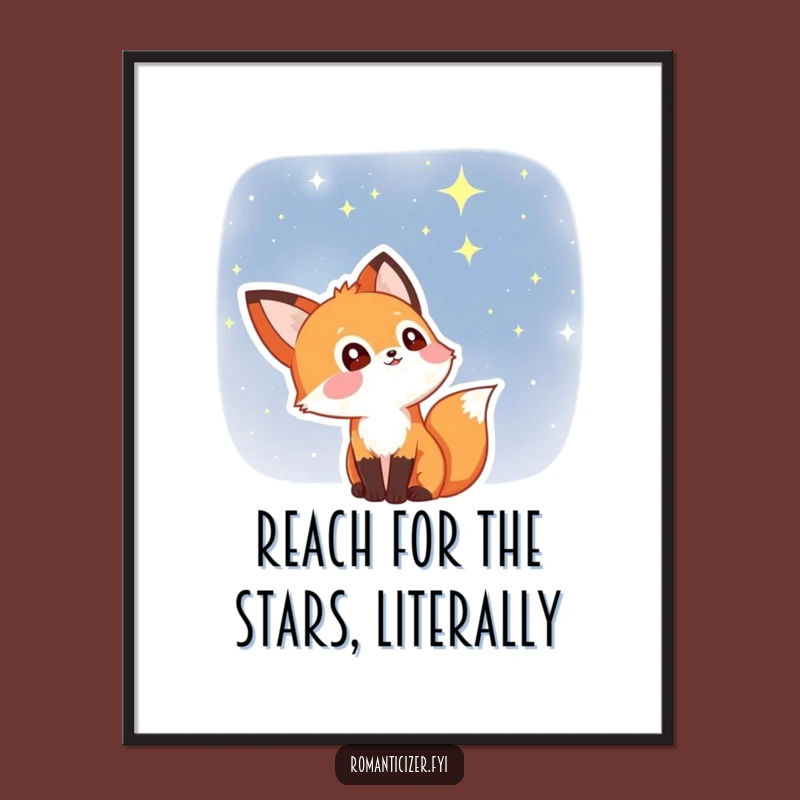 Free Printable Wall Art: Starry Eyed Fox, Whimsical Downloadable Decor for a Cozy Home