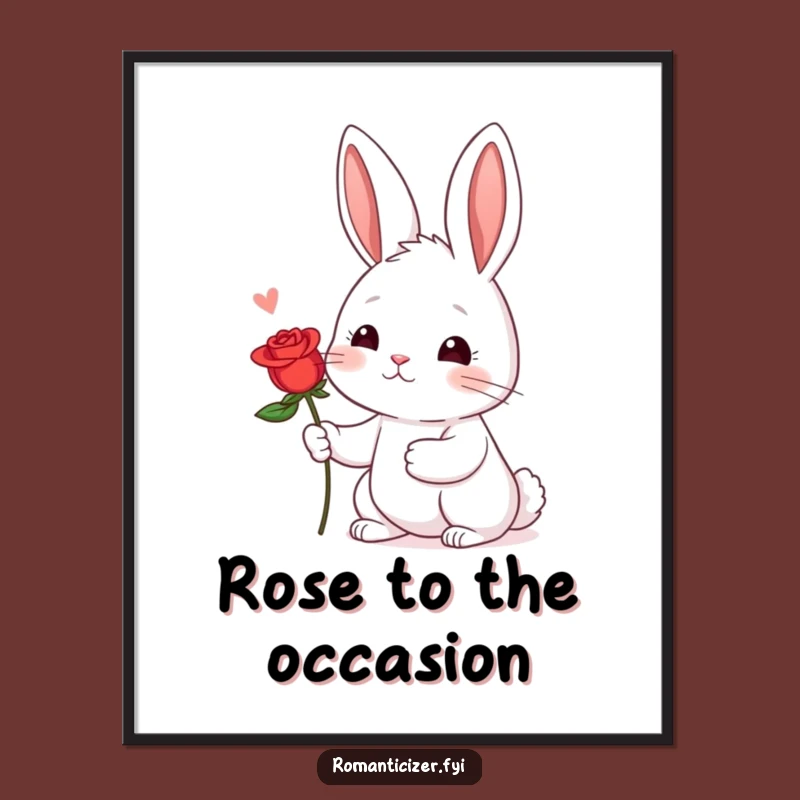 Free Printable Rabbit Wall Art: Shy Romance, Funny Downloadable Decor!