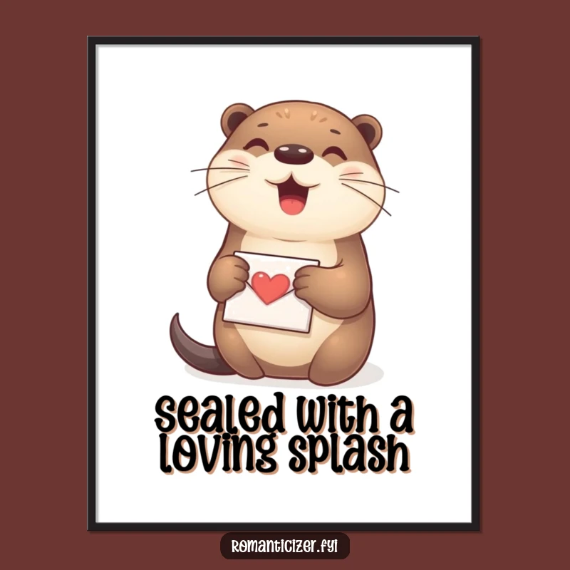 Funny Free Printable Otter Wall Art: Love Letter Otter - Cute Downloadable Decor for Any Room