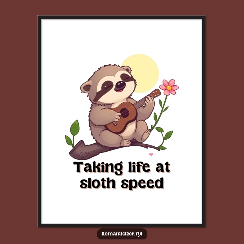 Free Printable Wall Art: Sloth Serenade - Romantic Downloadable Decor