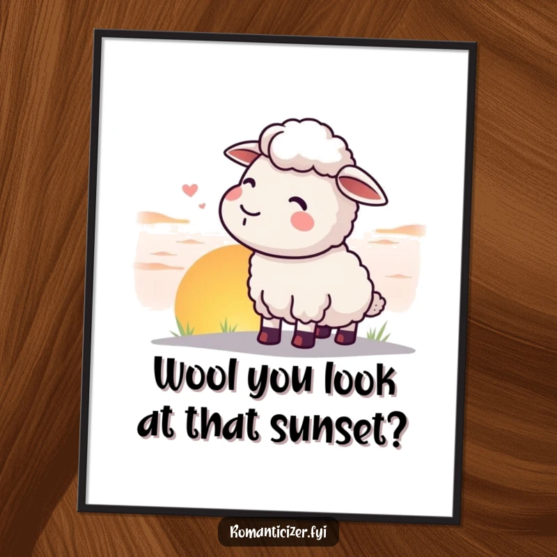 Free Printable Wall Art: Content sheep gazing peacefully at a vibrant, spectacular sunset, sighing contently.