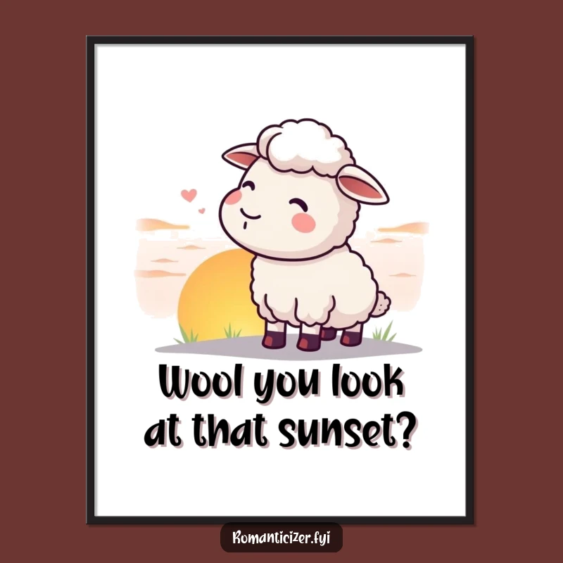 Free Printable Wall Art: Content Sheep Sunset - Peaceful Downloadable Art Gift