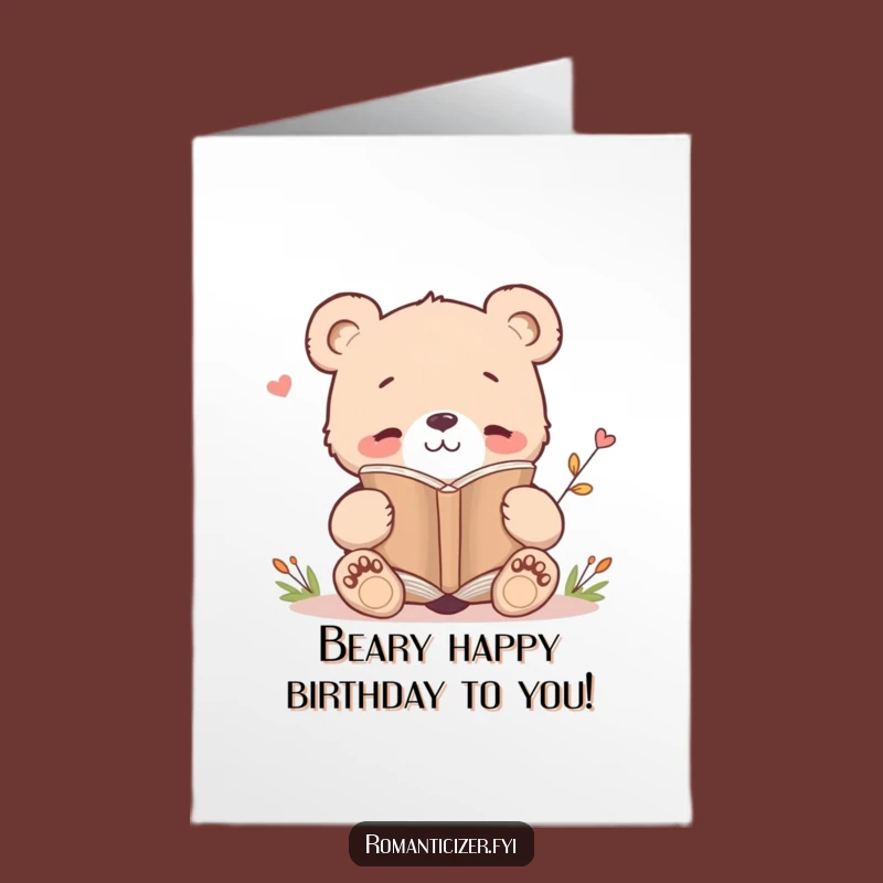 Free Printable Bear Cub Poetry Card - Funny Downloadable Birthday Gift
