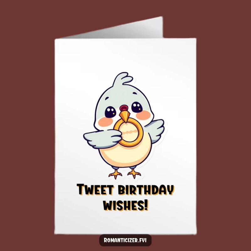 Free Printable Bird Birthday Card: Funny Ring Surprise Downloadable Gift
