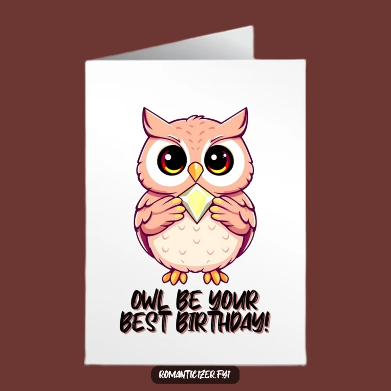 Free Printable Birthday Card: Owl's Jewel of a Wish - Downloadable Treasure!