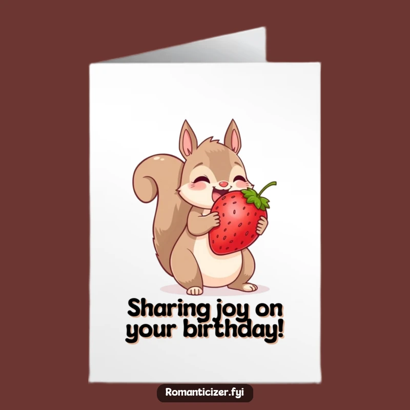 Free Printable Birthday Card: Squirrel's Berry Share - Funny Gift