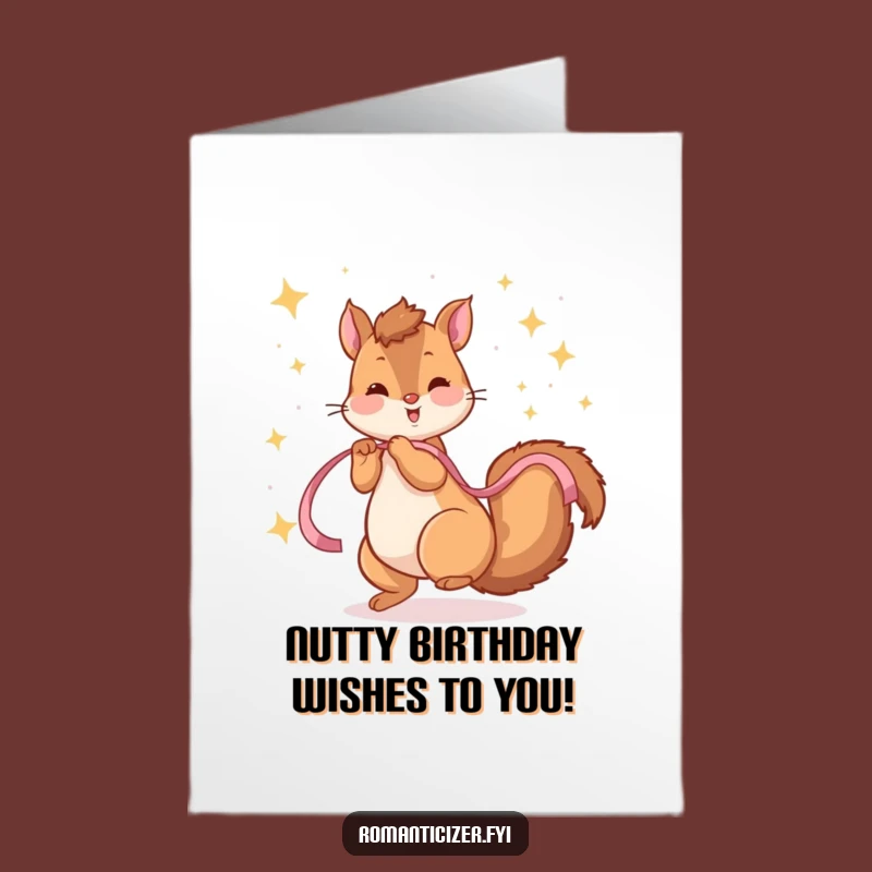 Free Printable Birthday Card: Squirrel's Starry Celebration Dance - Downloadable Sparkle!