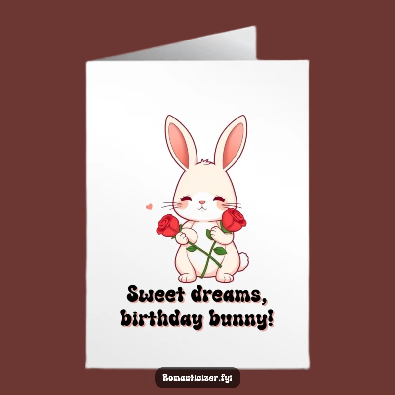 Free Printable Dreamy Bunny Birthday Card - Funny Downloadable Gift for Romantics