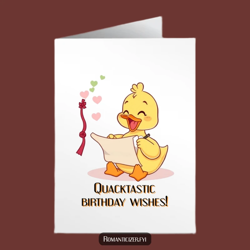 Free Printable Duckling Birthday Card - Funny Downloadable Gift for Poetic Souls
