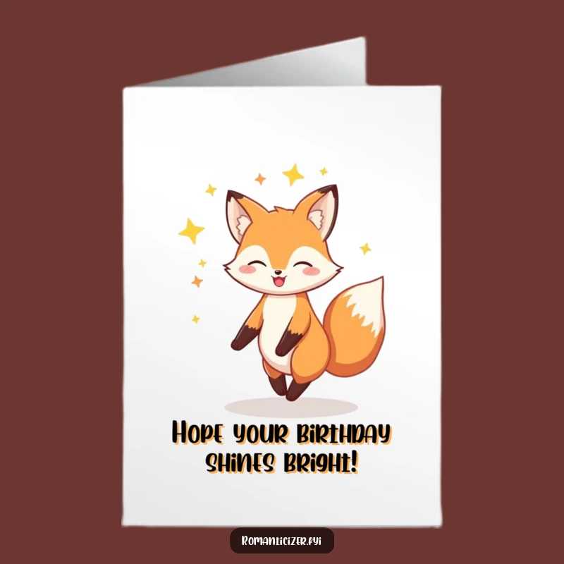 Free Printable Fox Birthday Card: Star Twirl, Hilarious Downloadable Magic!