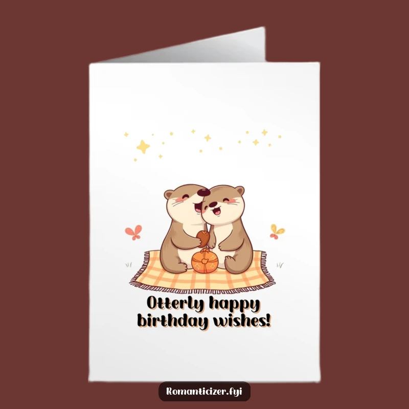 Free Printable Otter Stars Birthday Card - Cheerful Downloadable Funny Gift
