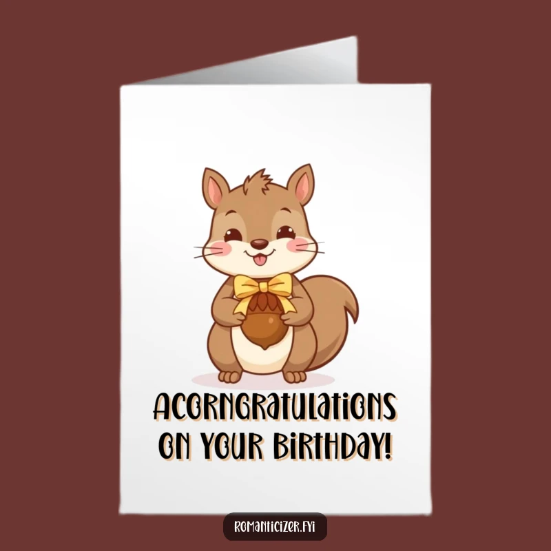 Free Printable Squirrel Birthday Card: Cheerful Gifting Otter Downloadable for a Nutty Celebration