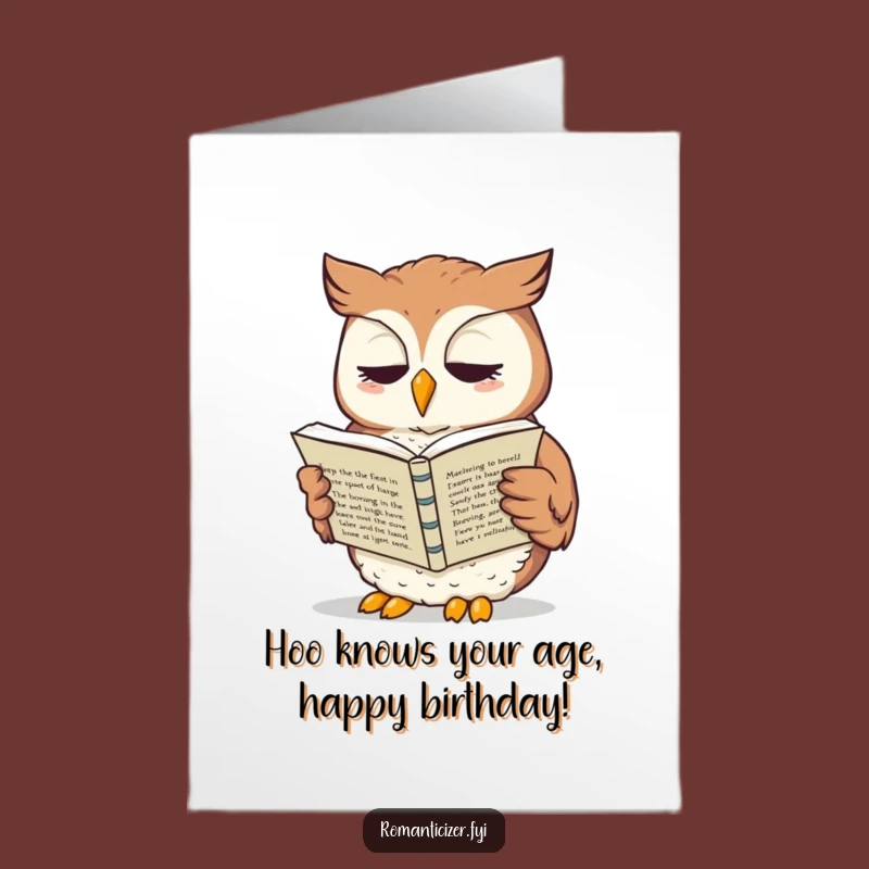 Free Printable Owl Birthday Card: Whimsical Sonnet Reader Downloadable Gift for Bookish Bash