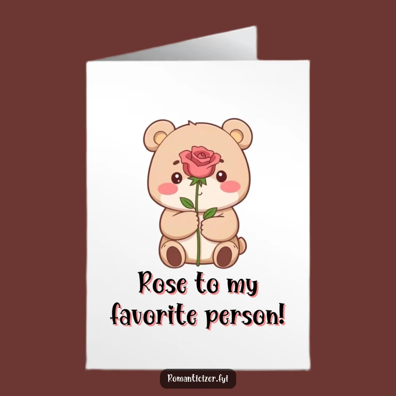 Free Printable Bear Rose Birthday Card - Dreamy Downloadable Funny Gift