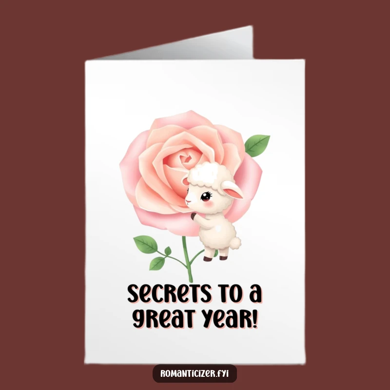 Free Printable Sheep Birthday Card: Secret Rose Wishes Downloadable Gift