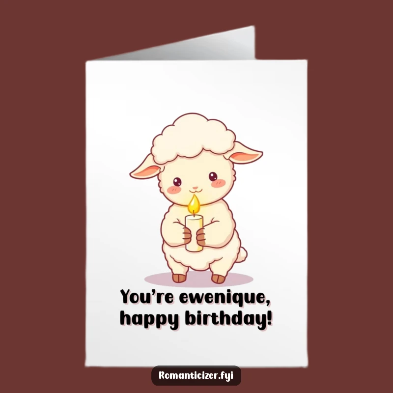 Romantic Free Printable Birthday Card: Sheep Candle Glow, A Cozy DIY Downloadable Gift