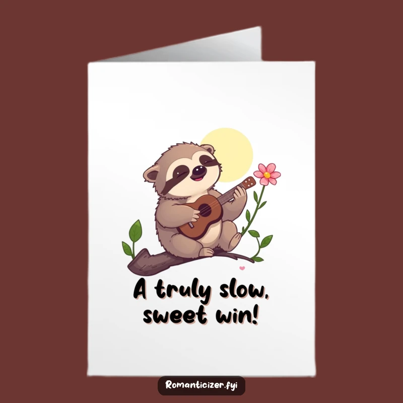 Free Printable Congrats Card: Sloth Serenade - Whimsical Celebration Downloadable Art