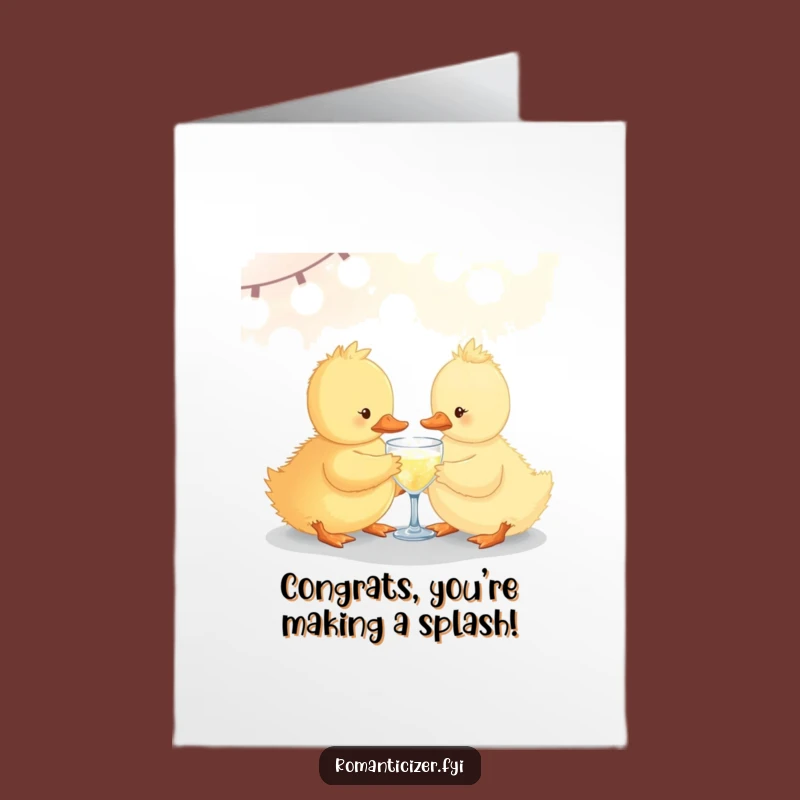 Free Printable Congrats Card: Duckling Cheers, A Joyful Downloadable Gift for Any Achievement