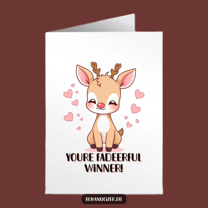 Free Printable Congrats Card: Deer Kissing Hearts, Downloadable Gift