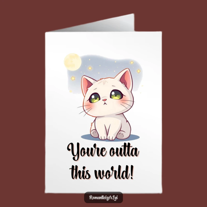 Free Printable Congrats Card: Dreamy Cat Moon Stars, Downloadable Gift