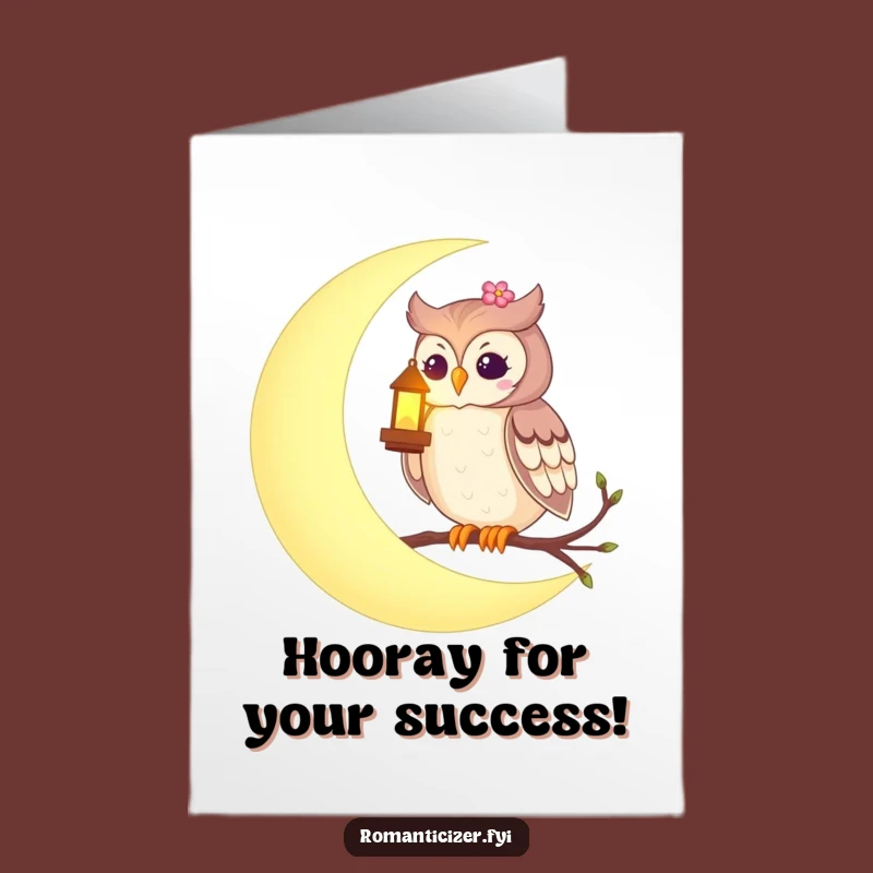 Free Printable Congrats Card: Romantic Owl Moon Lantern - Enchanting Downloadable Gift