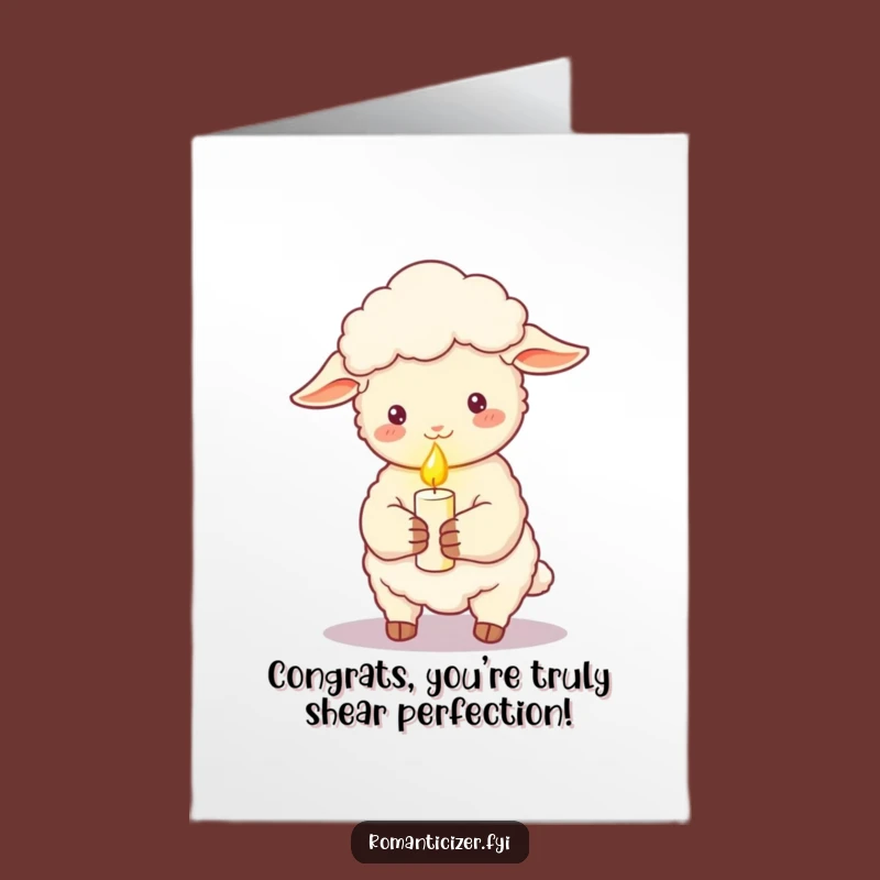 Free Printable Congrats Card: Sheep Candle Glow, A Sweet Downloadable Gift for Loved Ones