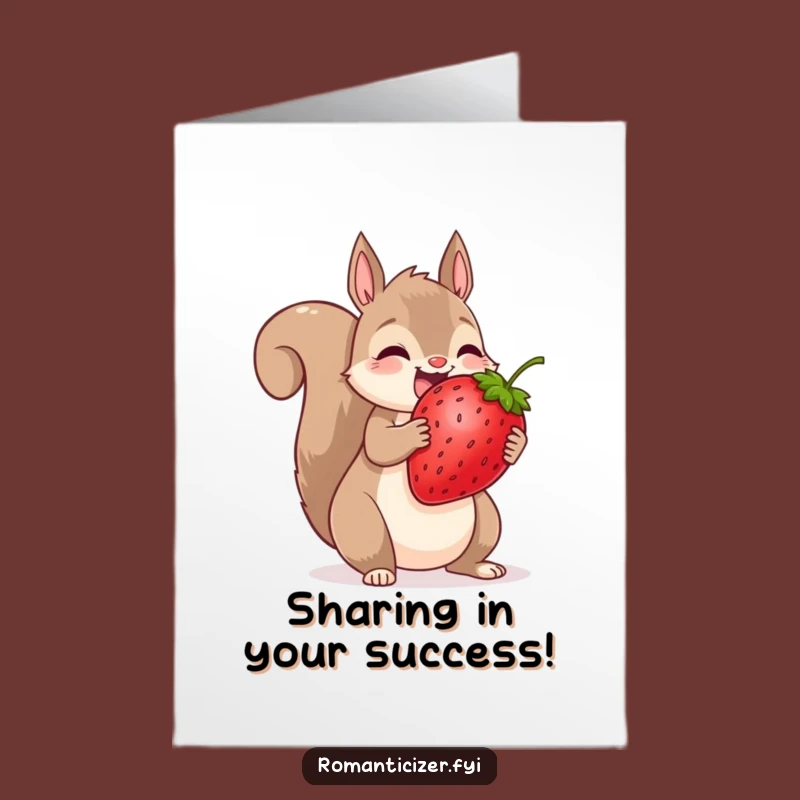 Free Printable Congrats Card: Squirrel's Sharing Spirit - Hilarious Gift