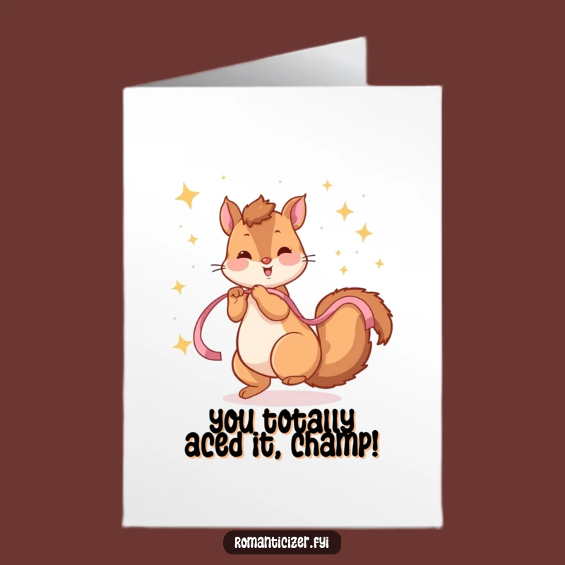Free Printable Congrats Card: Squirrel's Starry Success Twirl - Downloadable Celebration!