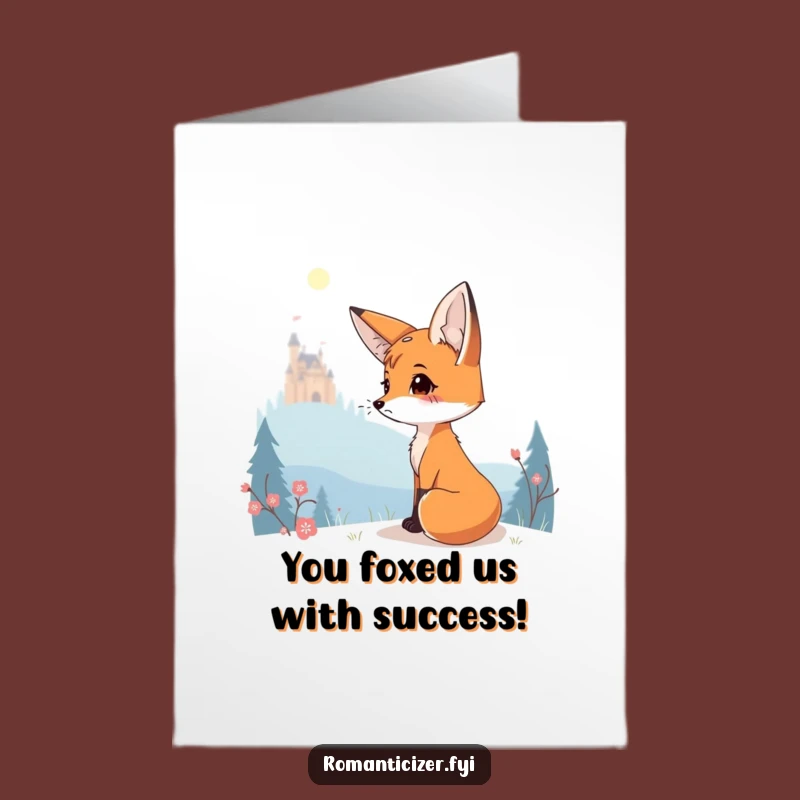 Free Printable Fox Castle Congrats Card - Wistful Downloadable Funny Gift